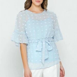 NWT Flying Tomato Light Blue Textured Tie  Top